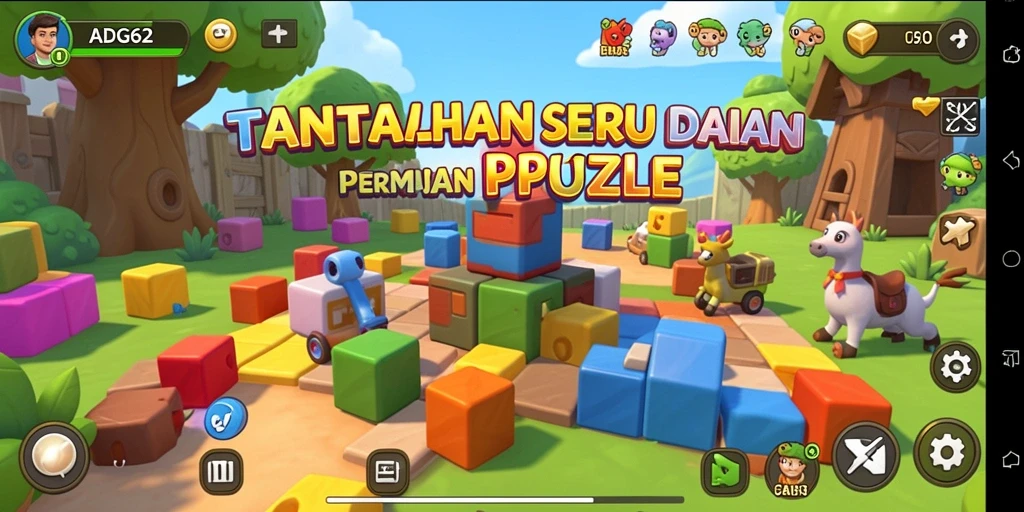 Tampilan menarik dengan beragam tantangan teka-teki.