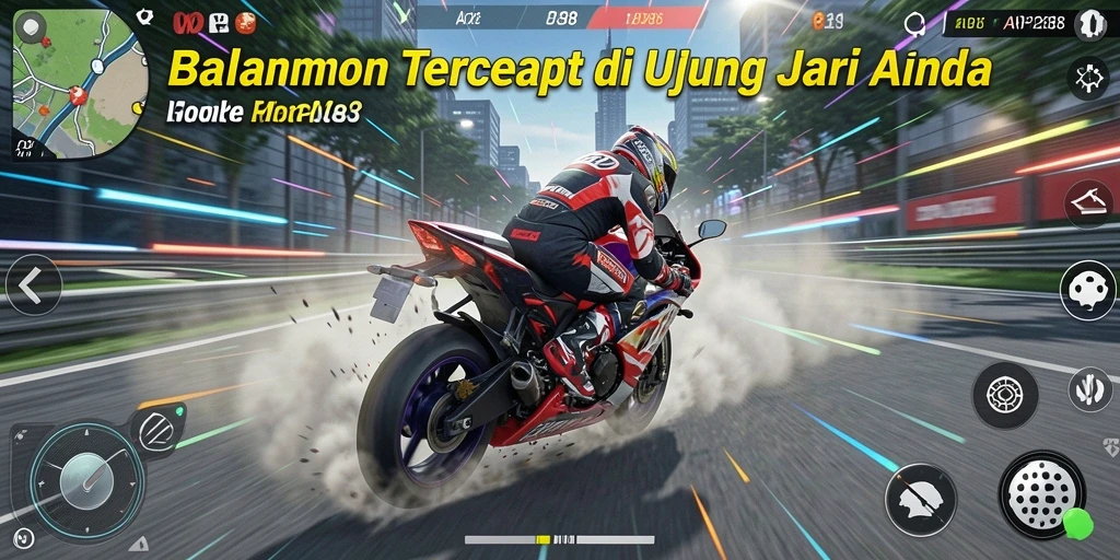 Tampilan gameplay <strong>API288</strong> yang menegangkan saat balapan motor.