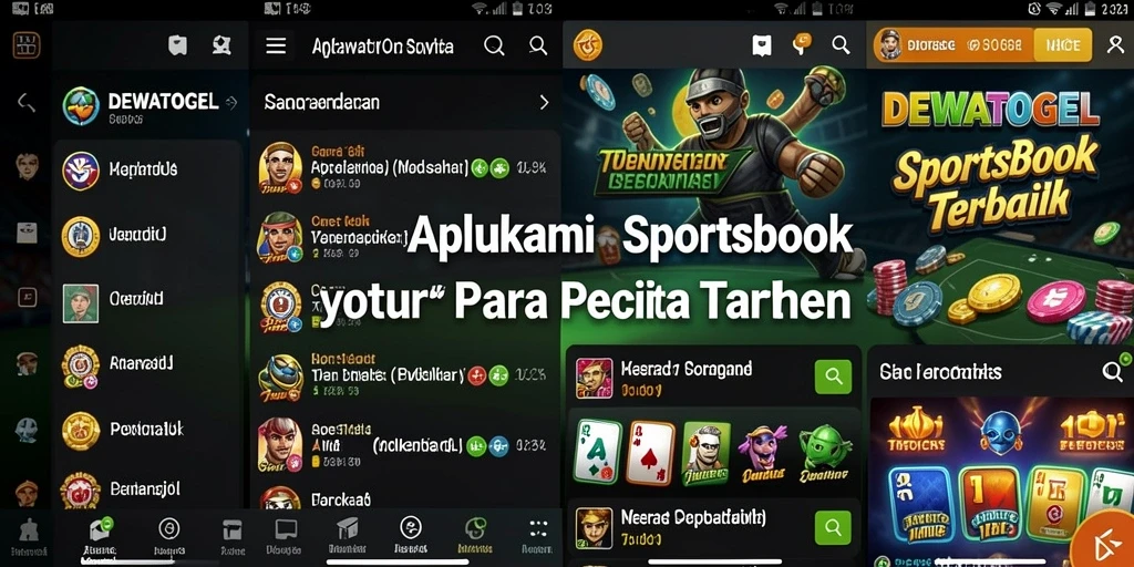 Tampilan utama DEWATOGEL menampilkan berbagai pilihan taruhan olahraga.
