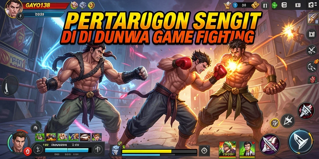 Screenshot GAYO138 menampilkan pertarungan epik antara karakter di arena.