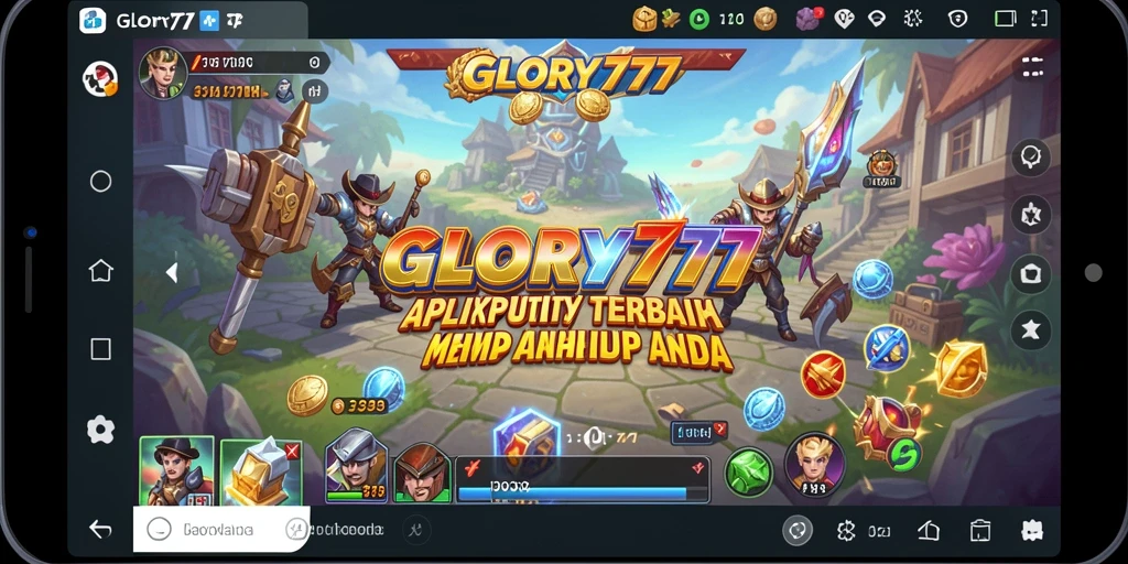 Tampilan antarmuka aplikasi GLORY777 yang sederhana dan efisien.