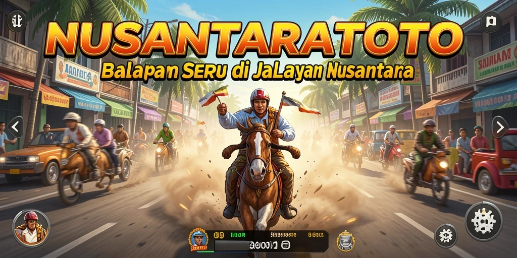 Tampilan gameplay menegangkan dari NUSANTARATOTO saat balapan.