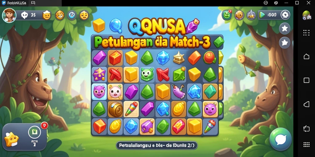 Gameplay QQNUSA yang menakjubkan dalam tantangan Match-3.