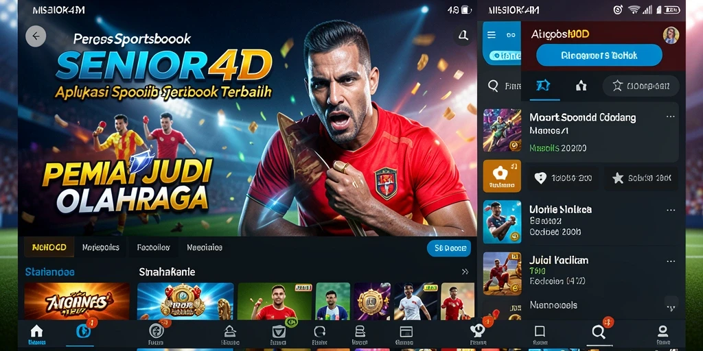 Screenshot SENIOR4D menampilkan antarmuka taruhan olahraga yang menarik.