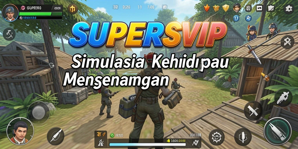 Tampilan gameplay menarik dalam SUPERSVIP dengan berbagai aktivitas simulasinya.