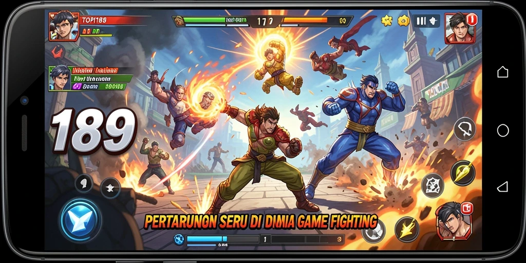 Screenshot gameplay dari TOPI189 yang menampilkan aksi pertarungan.
