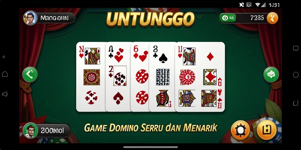 Tampilan gameplay seru dalam UNTUNGGO yang menampilkan keseruan bermain Domino.